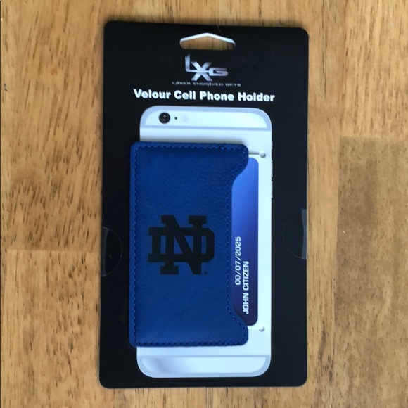 LXG laser engraved gifts Accessories - Brand New-NWT - Notre Dame Cell Phone Card Holder